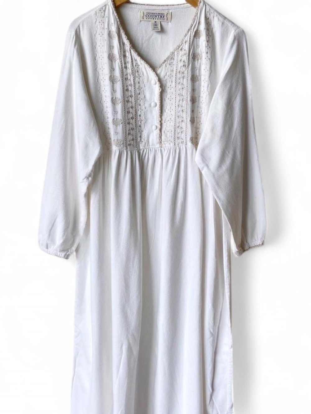 Vintage 90s Victoria's Secret Country
Lace Trim Embroidered Prairie Nightgown